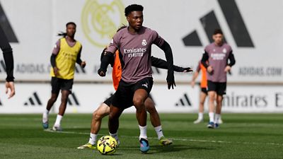 Último entrenamiento antes del partido contra el Celta