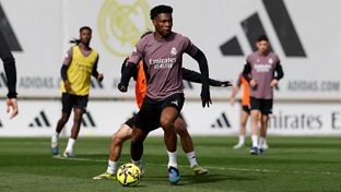 Último entrenamiento antes del partido contra el Celta