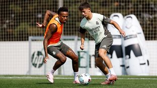 Último entrenamiento antes del partido contra el Oviedo