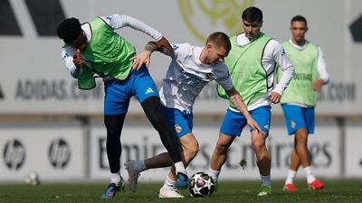 Último entrenamiento antes del partido contra el Benfica