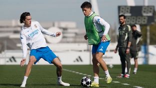 Último entrenamiento antes del partido contra el Benfica