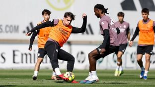 Último entrenamiento antes del partido contra el Elche