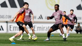 Último entrenamiento antes del partido contra el Elche