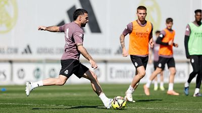 Último entrenamiento antes del partido contra el Elche