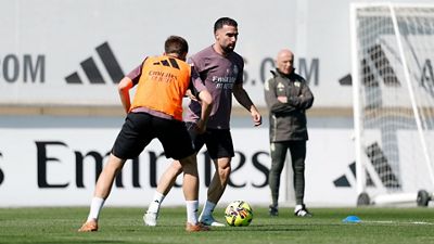Último entrenamiento antes del partido contra el Elche