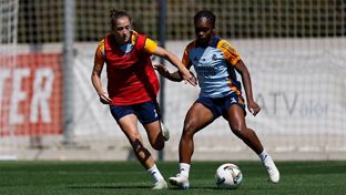 Último entrenamiento antes del partido contra el Madrid CFF