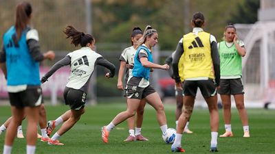 El equipo se entrenó en la previa del encuentro ante el Espanyol