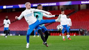 El equipo se entrenó en el estadio Da Luz