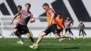Último entrenamiento antes del partido contra el Elche