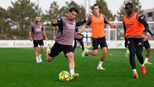 Último entrenamiento antes del partido contra el Getafe