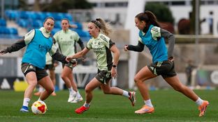 Último entrenamiento antes del partido de cuartos de la Copa