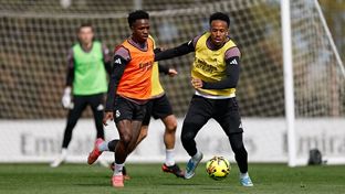 Último entrenamiento antes del partido contra el Mallorca