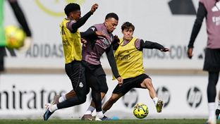 Último entrenamiento antes del partido contra el Mallorca