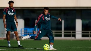 Último entrenamiento antes del partido contra el Racing