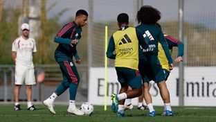 Último entrenamiento antes del partido contra el Sevilla