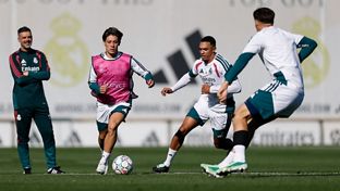 Último entrenamiento antes del partido contra la Roma