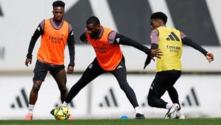 Último entrenamiento antes del partido contra el Mallorca