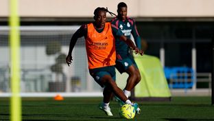 Último entrenamiento antes del partido contra el Racing