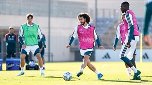 Último entrenamiento antes del partido contra el Leipzig