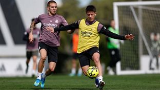Último entrenamiento antes del partido contra el Mallorca