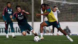 Último entrenamiento antes del partido contra el Sevilla