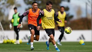 Último entrenamiento antes del partido contra el Mallorca