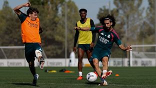 Último entrenamiento antes del partido contra el Elche