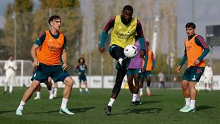 Último entrenamiento antes del partido contra el Sevilla
