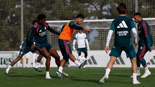 Último entrenamiento antes del partido contra el Sevilla