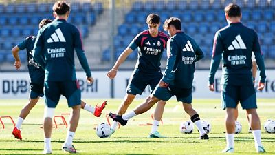 Último entrenamiento antes del derbi