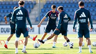 Último entrenamiento antes del derbi