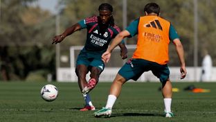 Último entrenamiento antes del partido contra el Elche