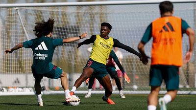 Último entrenamiento antes del partido contra el Elche