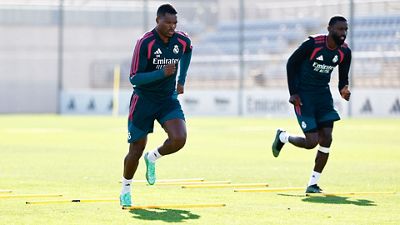 Último entrenamiento antes del derbi