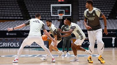 Último entrenamiento antes del partido contra el Joventut