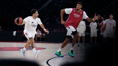 Último entrenamiento antes de la semifinal de la Supercopa de la Euroliga