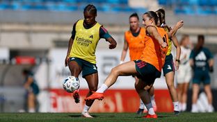 Último entrenamiento antes del partido contra el Valencia