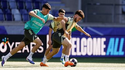 ユースリーグ準決勝前の最後のトレーニング