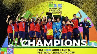 Mikel López, Adrián Bielsa y Alberto Ruiz, campeones del Mundial sub-15 con España