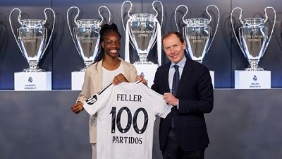 Naomie Feller, 100 partidos con el Real Madrid