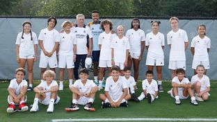 A group of children from the Real Madrid Foundation attended the team's training session in Charlotte