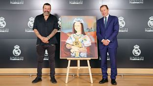 Domingo Zapata dona a la Fundación Real Madrid su obra 'Mona Lisa Real Madrid'