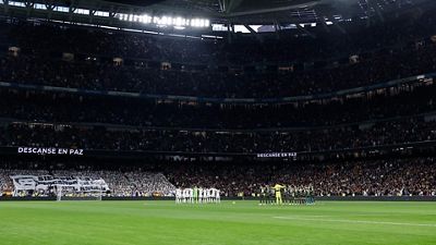 Minute of silence at the Santiago Bernabéu