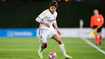 Once inicial del Juvenil A contra el Milan