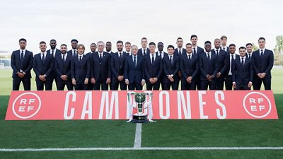 Champions receive trophy for 36th league title at Real Madrid City