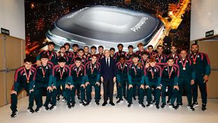 El presidente, con los campeones de la Copa Intercontinental sub-20