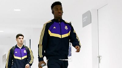 Real Madrid's arrival at the Santiago Bernabéu