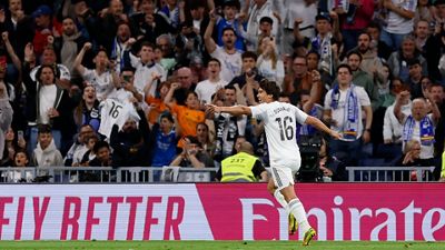 The 1-0: recovery by Carreras, pass from Brahim, and finish by Gonzalo