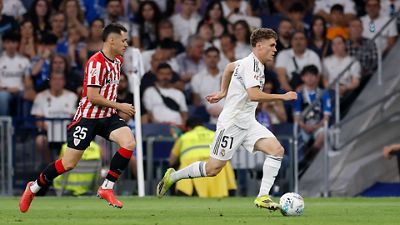 Manu Serrano debuta con el Real Madrid en partido oficial
