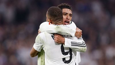 Vitória sobre o Getafe com gols de Bellingham e Mbappé